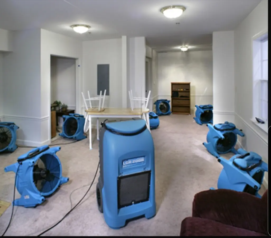 Air movers and dehumidifier setup for Water Damage Restoration in Deltona
