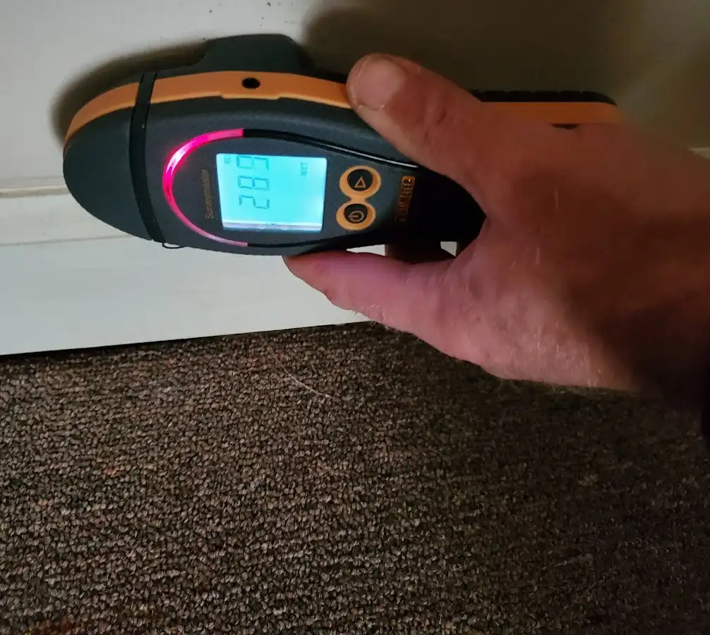 Moisture detection at baseboard during Sewage Cleanup & Sanitation in Deltona